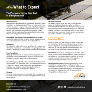 Infographic about roofing and siding replacement