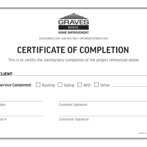 A certificate of completion template on a black background