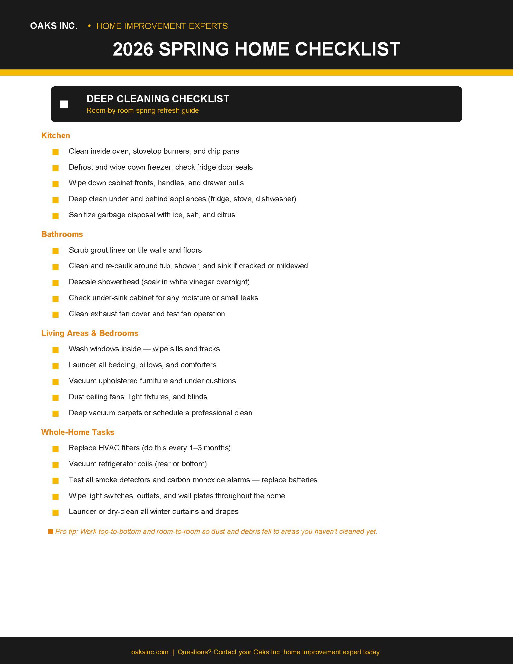 A checklist for deep cleaning your home in spring