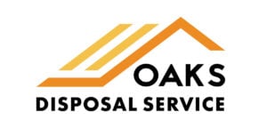 Oaks Disposal Service logo, a house with three lines