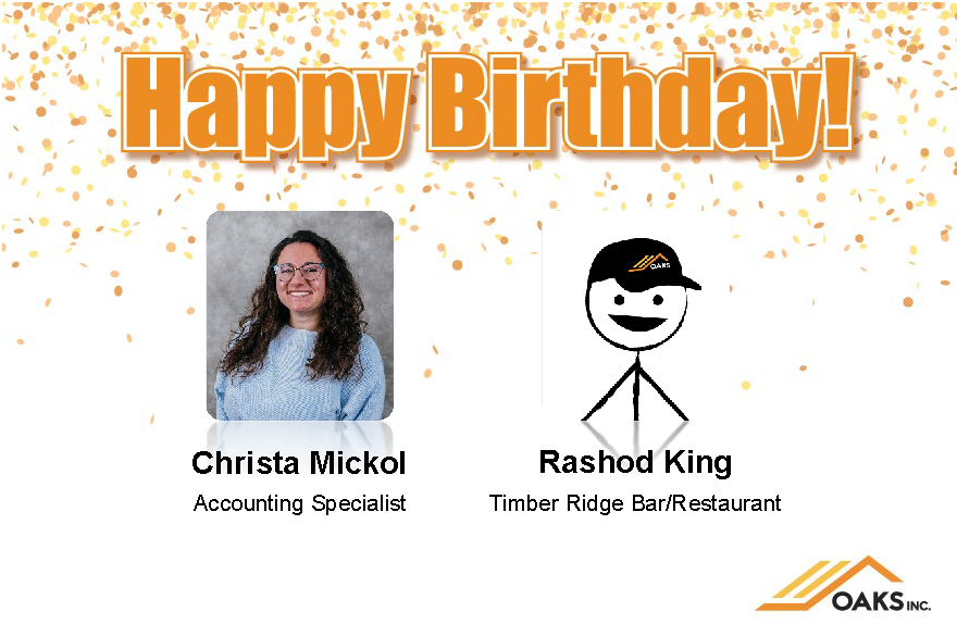 Birthday wishes for Christa Mickol and Rashod King